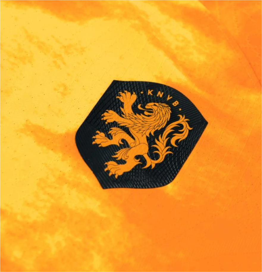 Embleem van nieuwe thuisshirt van Nederland